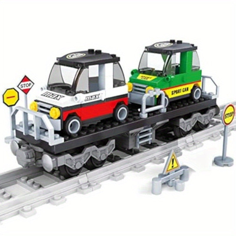 General Jim's Car Transport Train Cars 186pcs Modular Building Block Bricks Train Set Building Toy and Bricks Building Blocks for Teens and Adults