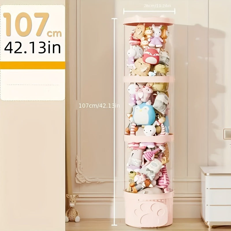 1pc Cat Ear Style Stackable Plush Toy Storage Bin - Waterproof, Space-Saving Plush Animal Organizer, Cute Home Decor, Easy Assembly Without Tools, Available in 3 Colors, Suitable for Youngsters' Room and Living Room