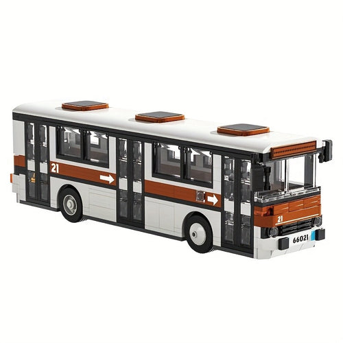 1976 Retro City Bus Building Blocks Puzzle Assembly City Bus Bus Decoration Model Boy