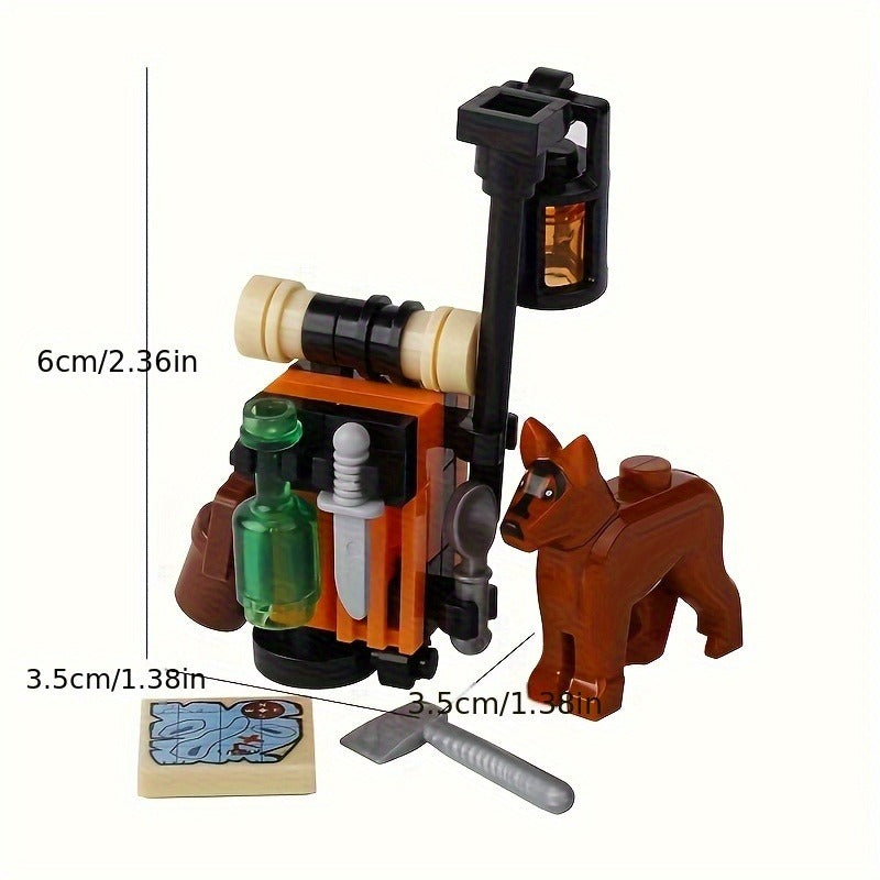 Small Particle Puzzle Building Block Toy, Wanderer Backpack, Luggage, Apple Juice Beverage Machine, Mini Small-sized Assembly Toy, DIY Ornament