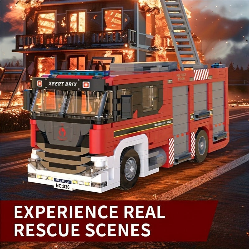 City Car Fire Truck Building Blocks, Small Particles, Beneficial Intelligence Assembly Toys, Puzzle Gifts