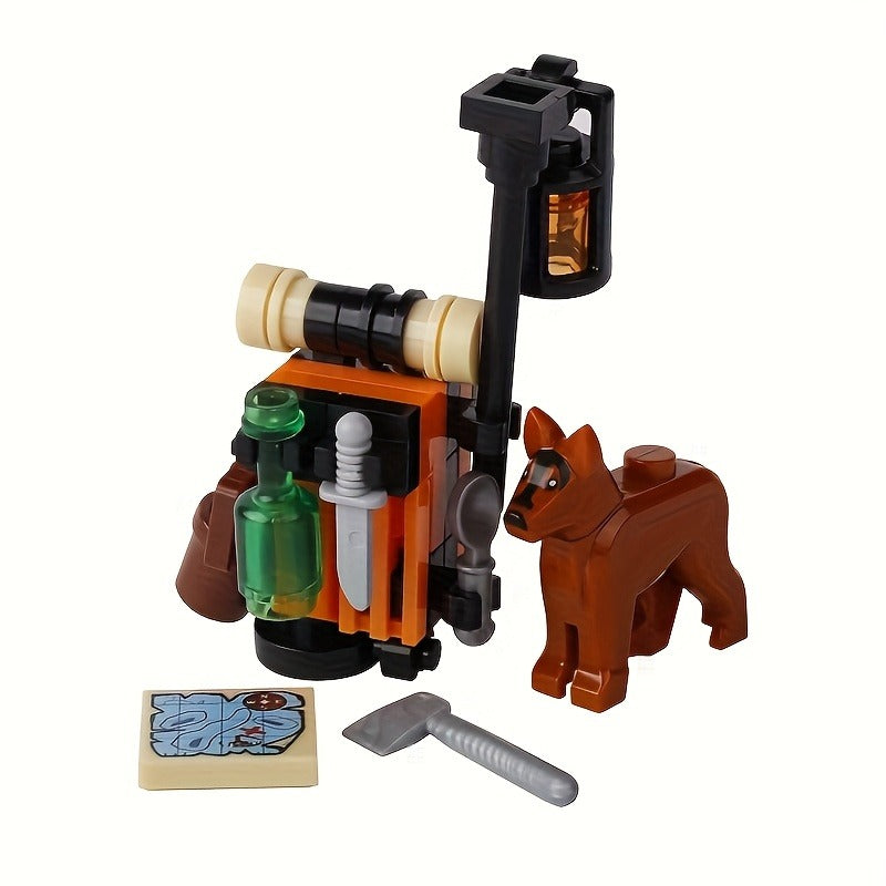 Small Particle Puzzle Building Block Toy, Wanderer Backpack, Luggage, Apple Juice Beverage Machine, Mini Small-sized Assembly Toy, DIY Ornament