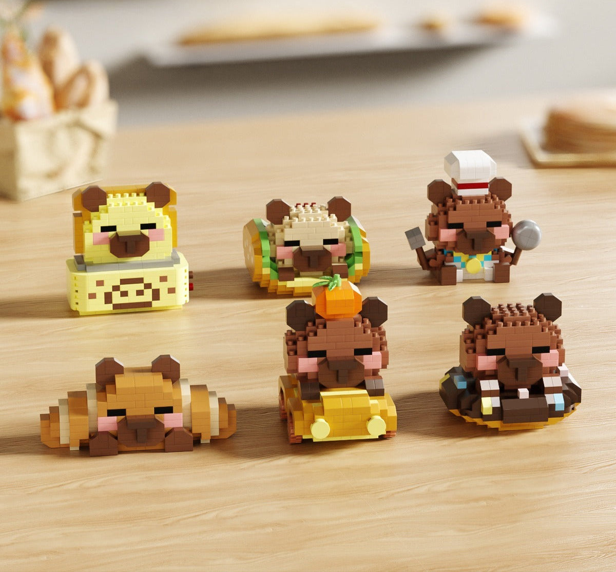 Capibara Energy Station Building Blocks Miniature Particle Assembly Toy Compatible with Baking Capybara Ornaments