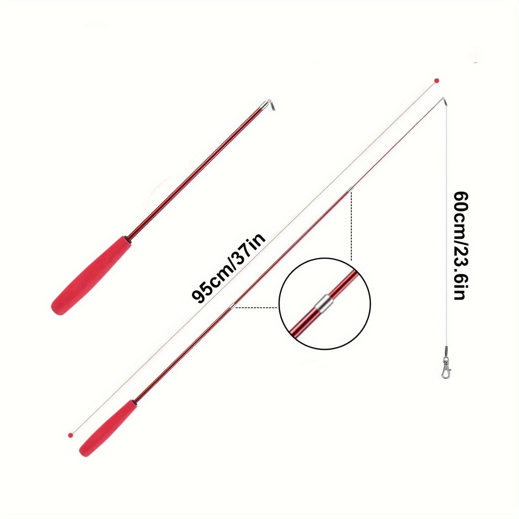 11pcs/Set with 9pcs Cat Replacement Heads of Teaser Stick & 2pcs Cat Teaser Stick, Without Battery