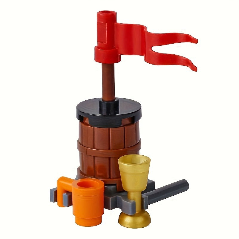 Small Particle Puzzle Building Block Toy, Wanderer Backpack, Luggage, Apple Juice Beverage Machine, Mini Small-sized Assembly Toy, DIY Ornament