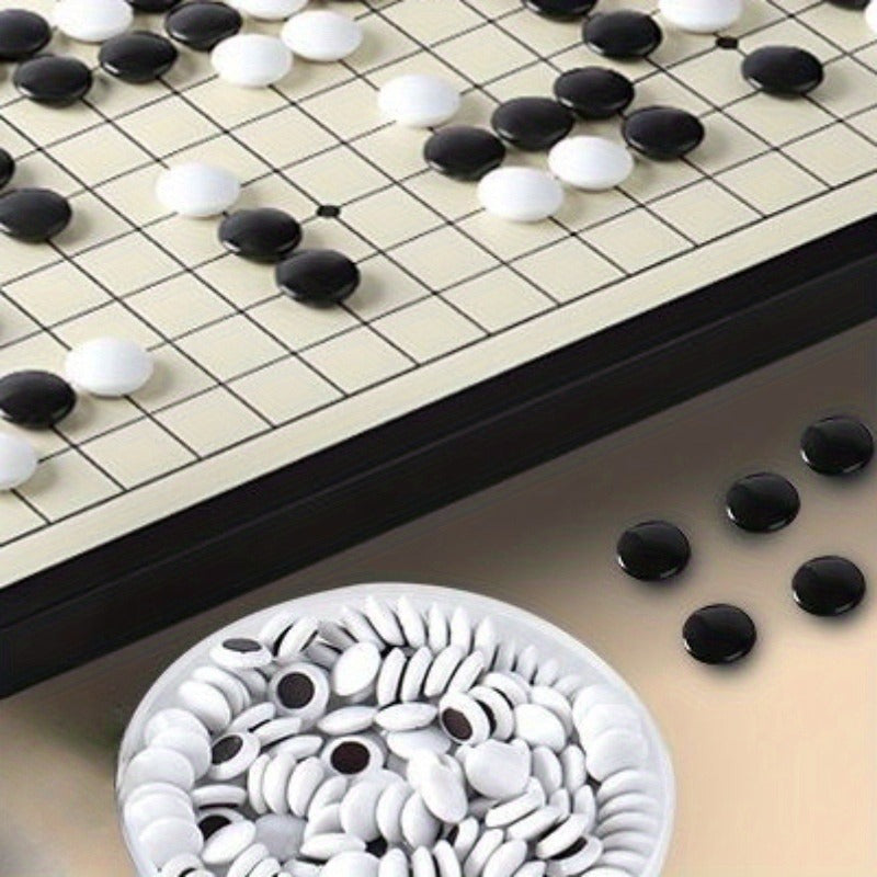 1 Set, Advanced Go Suit with Folding Board - Classic Black and White Chess Pieces, Handcrafted Collection Game, Suitable for Christmas and Thanksgiving, Valentine's Day Gift