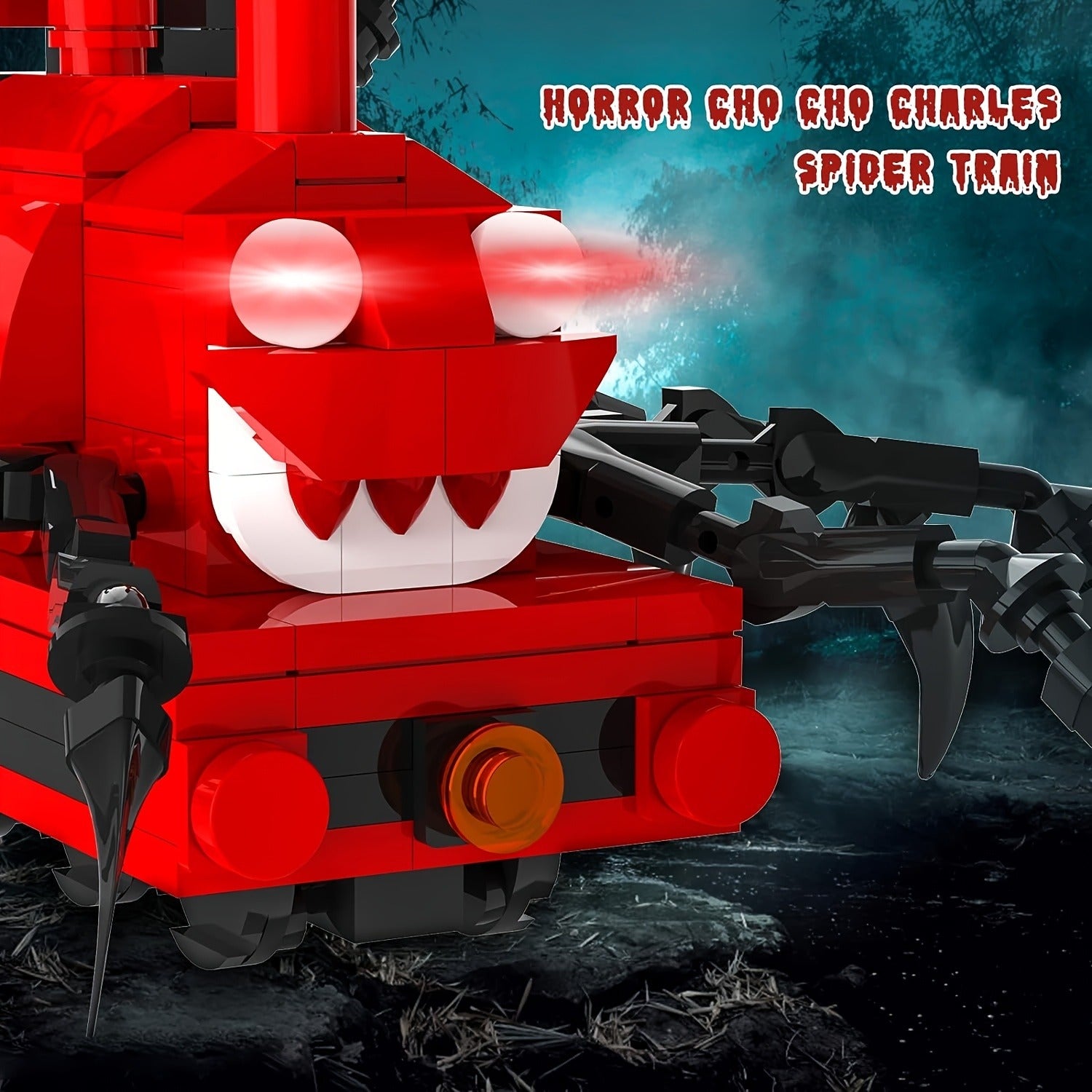 Train Building Toys, Spider Train Building Blocks, Charles The Train Monster Train Figure