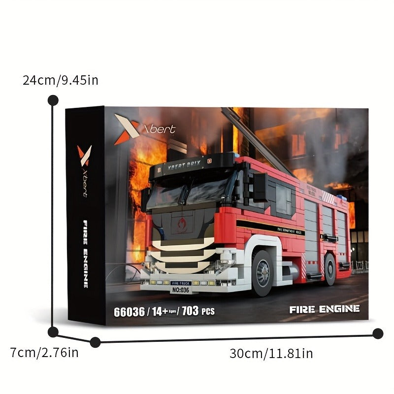 City Car Fire Truck Building Blocks, Small Particles, Beneficial Intelligence Assembly Toys, Puzzle Gifts