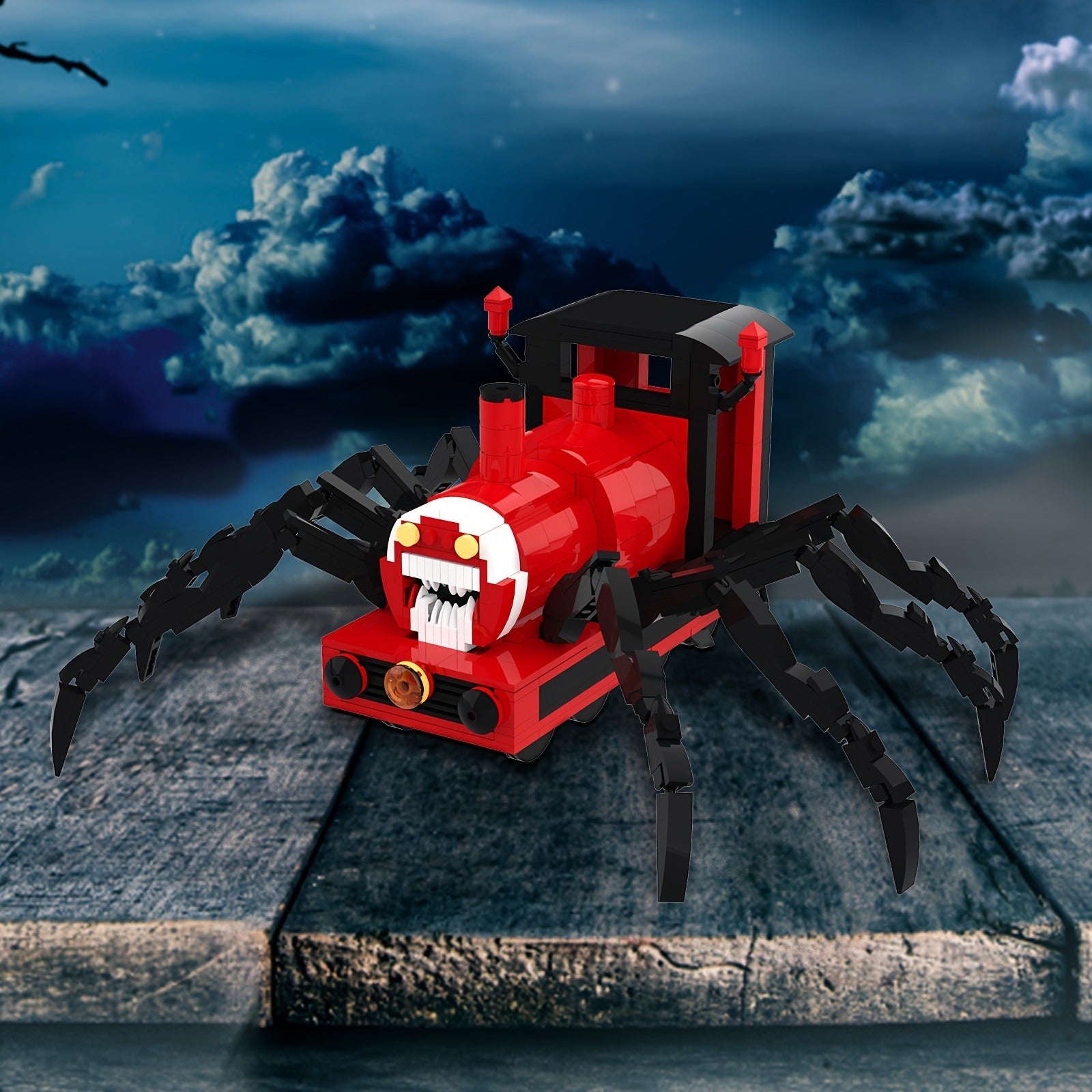 Train Building Toys, Spider Train Building Blocks, Charles The Train Monster Train Figure