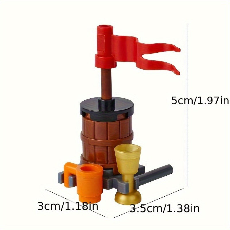 Small Particle Puzzle Building Block Toy, Wanderer Backpack, Luggage, Apple Juice Beverage Machine, Mini Small-sized Assembly Toy, DIY Ornament