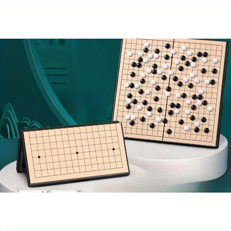 1 Set, Advanced Go Suit with Folding Board - Classic Black and White Chess Pieces, Handcrafted Collection Game, Suitable for Christmas and Thanksgiving, Valentine's Day Gift