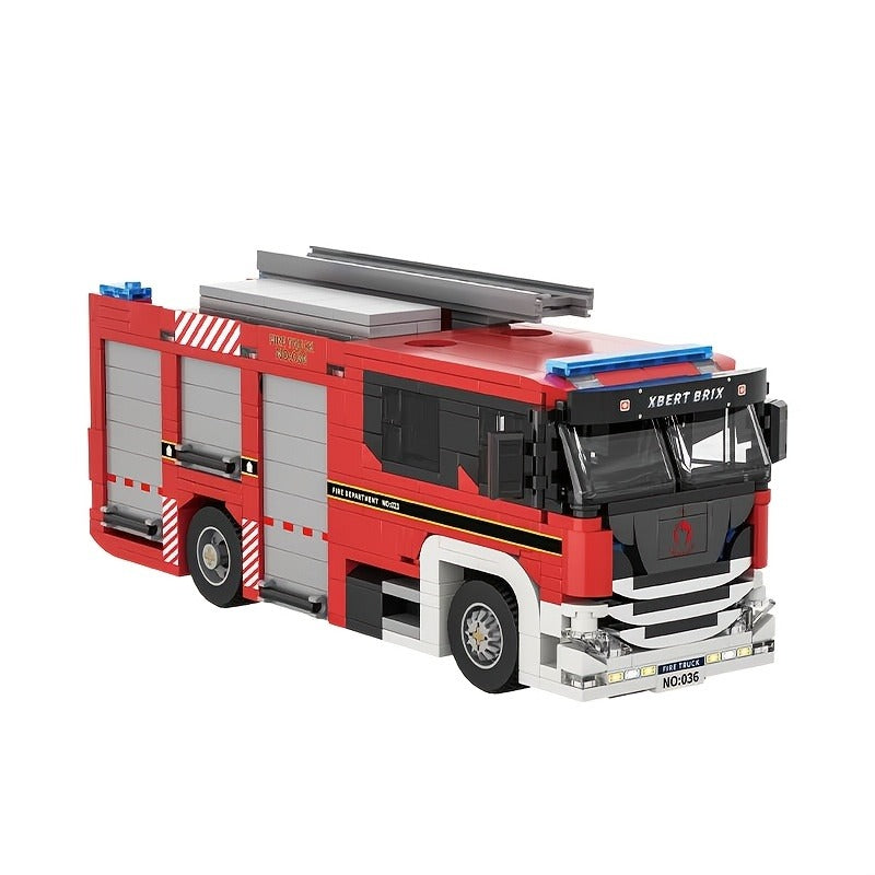 City Car Fire Truck Building Blocks, Small Particles, Beneficial Intelligence Assembly Toys, Puzzle Gifts